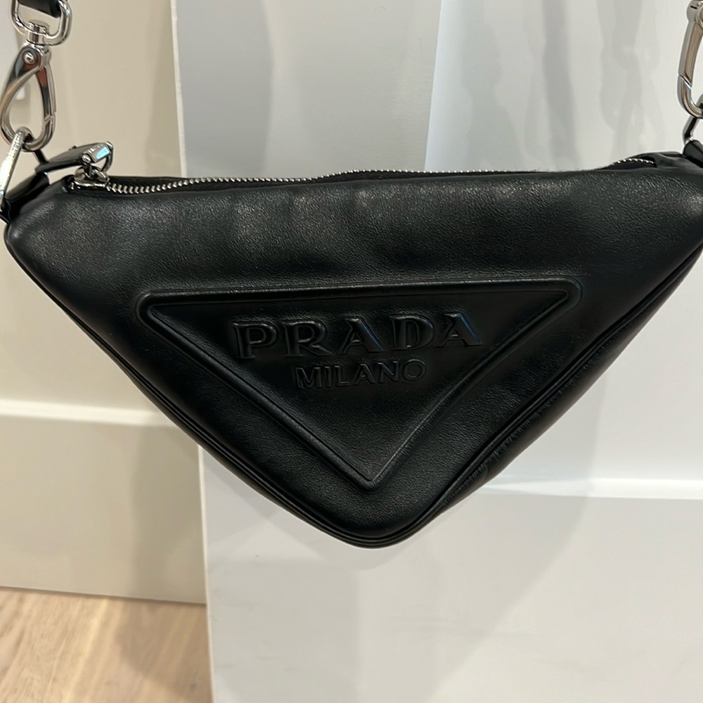 Black Prada triangle shoulder bag